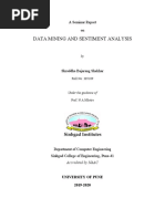 Data Mining and Sentiment Analysis: A Seminar Report On