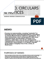 Memo, Circulars and Notices