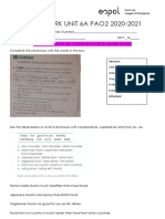 BOOKWORK UNIT 6A PAO2 2020-2021: Grammar - Unit 6B - Comparatives & Superlatives