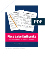 Place Value Earthquake Freebie