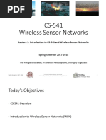 Lecture 1: Introduction To CS-541 and Wireless Sensor Networks