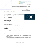 Major/Minor/Optional Concentration Declaration Form