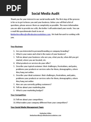 Social Media Audit