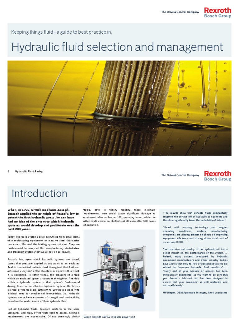 A Guide to Best Practices in Hydraulic Fluid Selection and Management