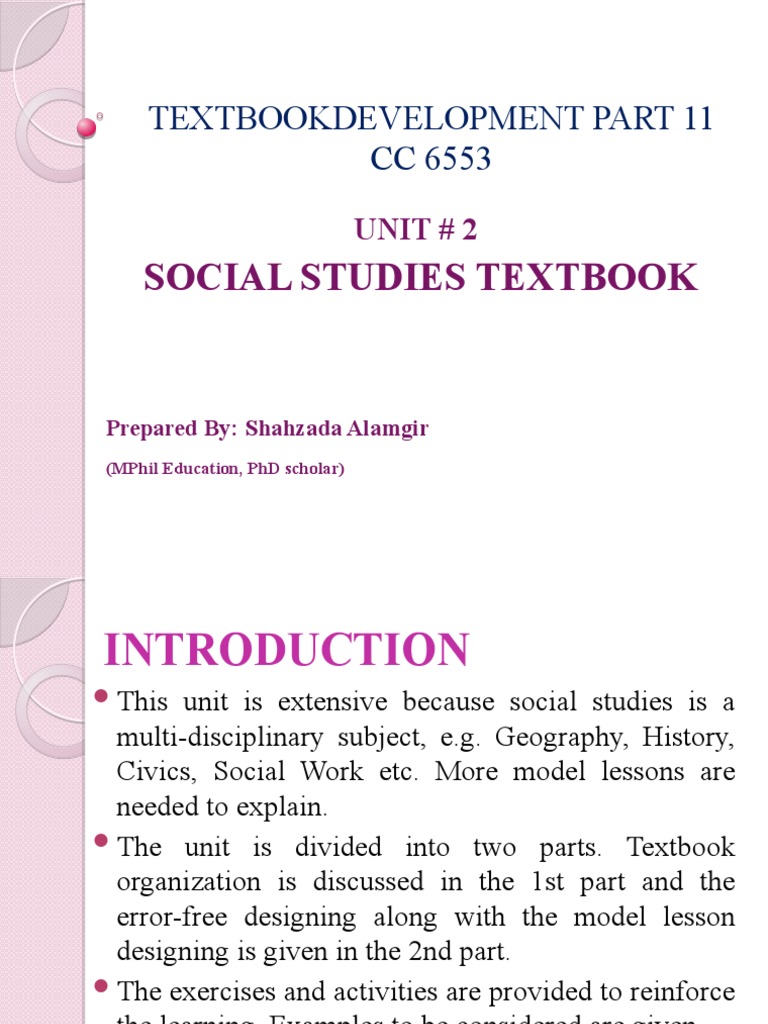 Social Studies Textbook Development Guide | PDF | Textbook | Curriculum