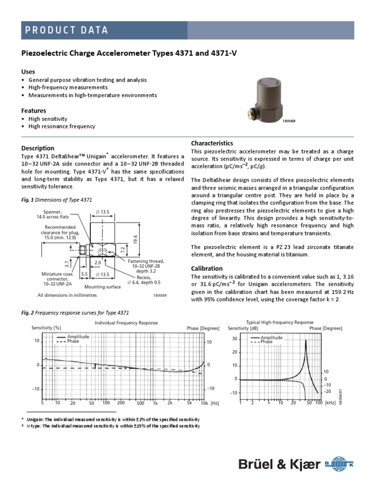 bp2036 Piezoelectric Charge Accelerometer Types 4371 | PDF ...