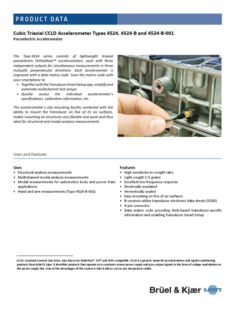 Bp2076 Cubic Triaxial CCLD Accelerometer Types 4524 | PDF ...
