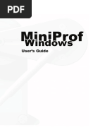 Miniprof: User'S Guide