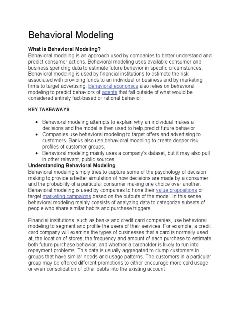 What Is Behavioral Modeling? | PDF | Credit Card | Credit