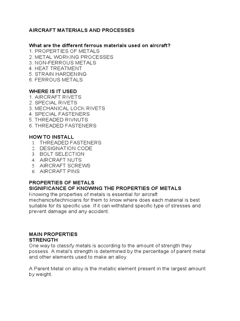 Aircraft Materials and Processes What Are The Different Ferrous