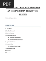 System Analysis and Design of An Online Train Ticketing System