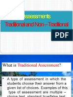 Assessments: Traditional and Non - Traditional