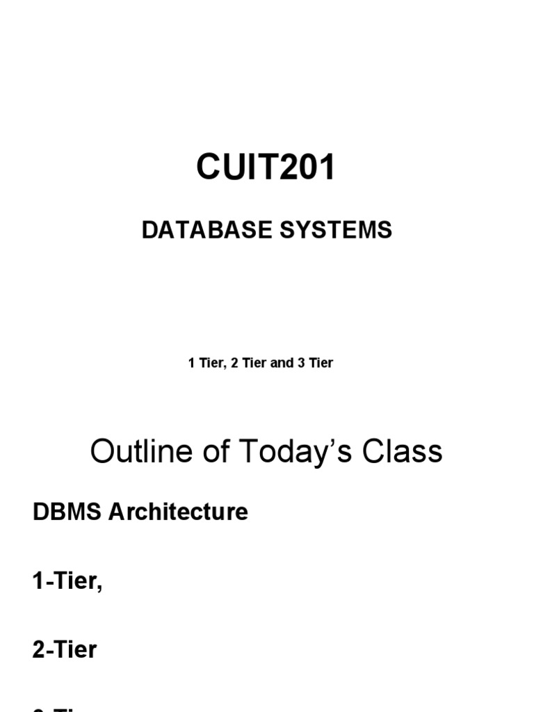 Lecture 2 - Database Architecture | Download Free PDF | Databases ...