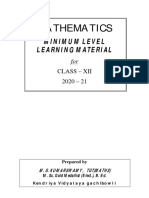 MLL Study Materials Maths Class Xii 2020 21