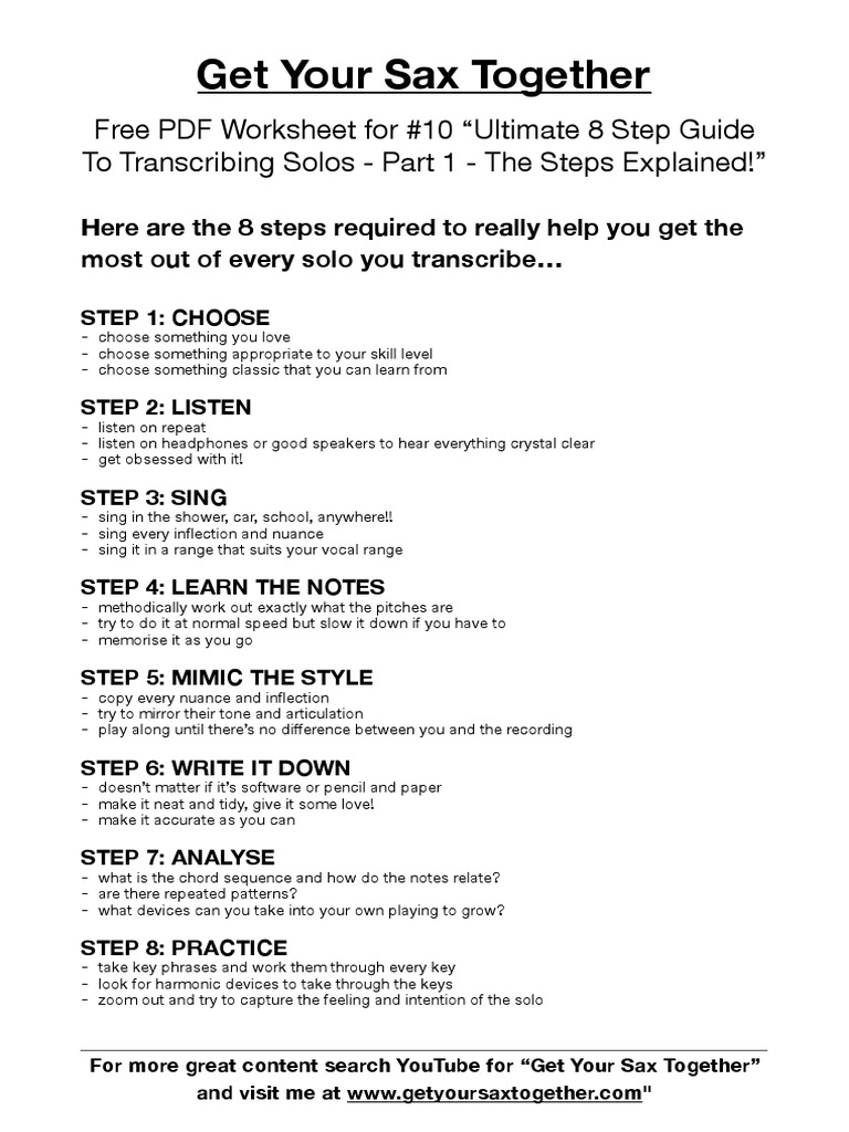 Get Your Sax Together PDF