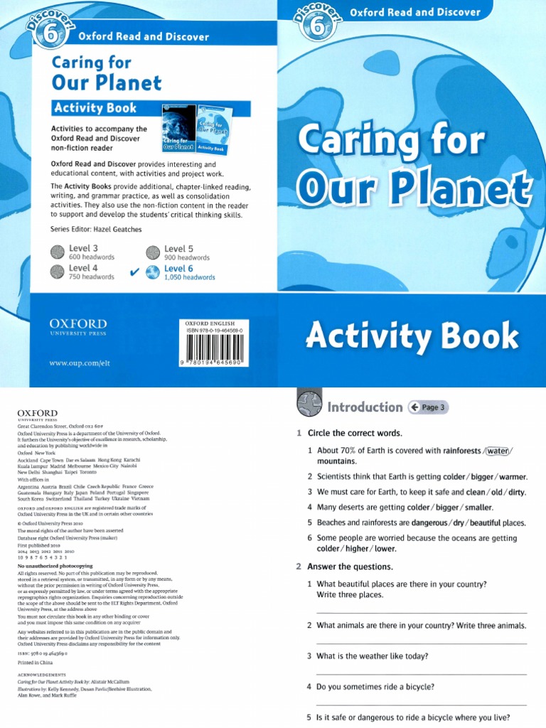 Caring For Our Planet Activity Book Level 6 Pdf