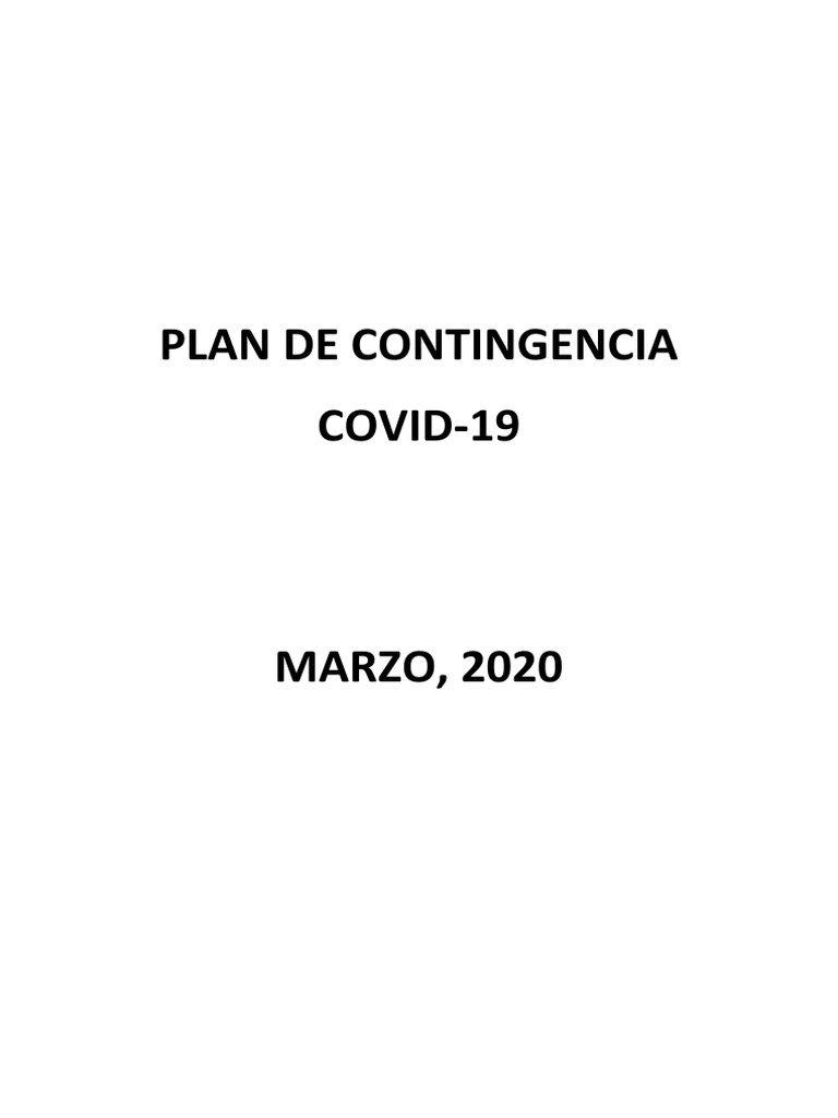 Plan de Contingencia Covid-19 Modelo 3 | PDF | Epidemiología | Ciencias ...