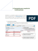 Taxonomia Creación Confirmaciones SIPROE