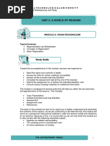 Unit 3: A World of Regions: Module 8: Asian Regionalism