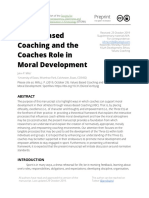 Values-Based Coaching and The Coaches Role in Moral Development