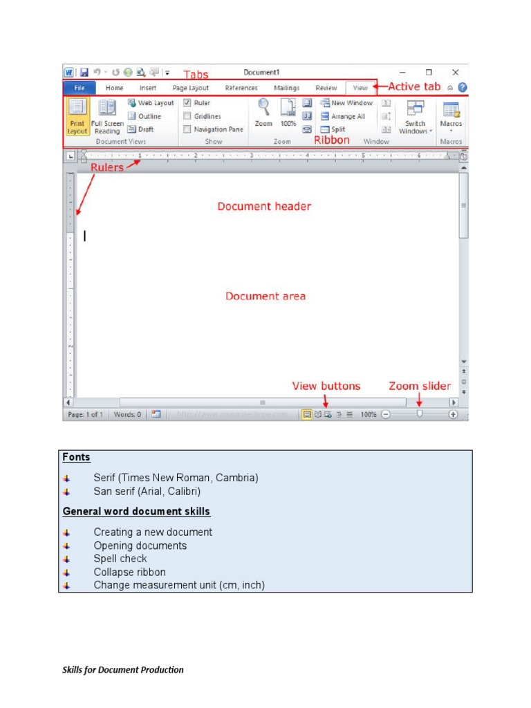 Essential Document Production Skills | PDF | Text | Typography
