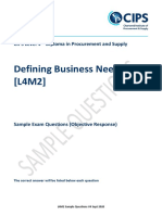 Defining Business Needs (L4M2) : CIPS Level 4 - Diploma in Procurement and Supply