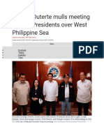 Palace: Duterte Mulls Meeting With Ex-Presidents Over West Philippine Sea