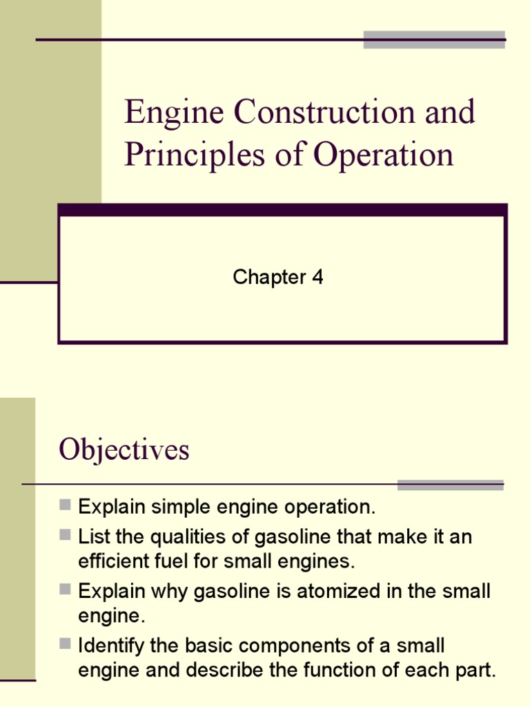 Engine Construction and Principles of Operation CH 4 PDF Internal