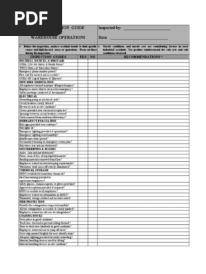 Warehouse Inspection Checklist