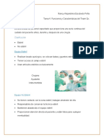 Funciones del equipo quirúrgico estéril y no estéril