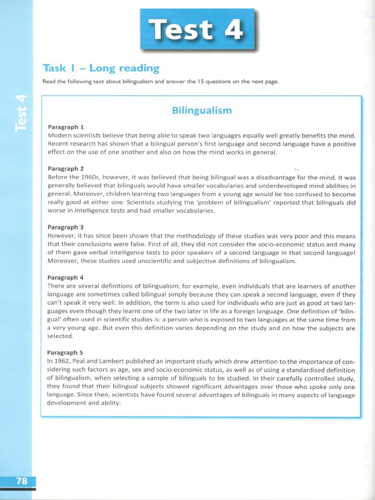 Test 4. - B1 | PDF