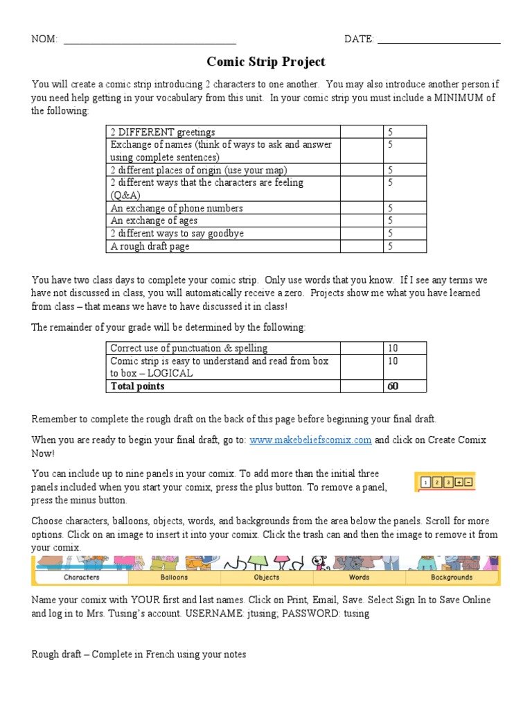 Comic Strip Project Guidelines | PDF | Comic Strips | Comics