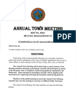 Milford Annual Town Meeting Warrant May 24th 2021