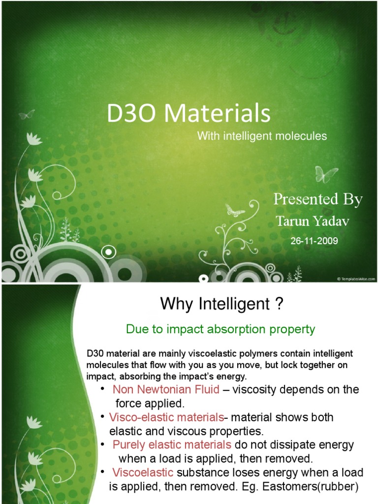 D3O--Impact Protection  Impact, Material, Absorbent
