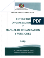 Estructura Organizacional y Manual de Funciones 2019