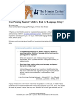 Can Pointing Predict Toddlers' Risk For Language Delay?: Unanswered Questions About Pointing