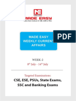 Cse, Ese, Psus, State Exams, SSC and Banking Exams: Made Easy Weekly Current Affairs