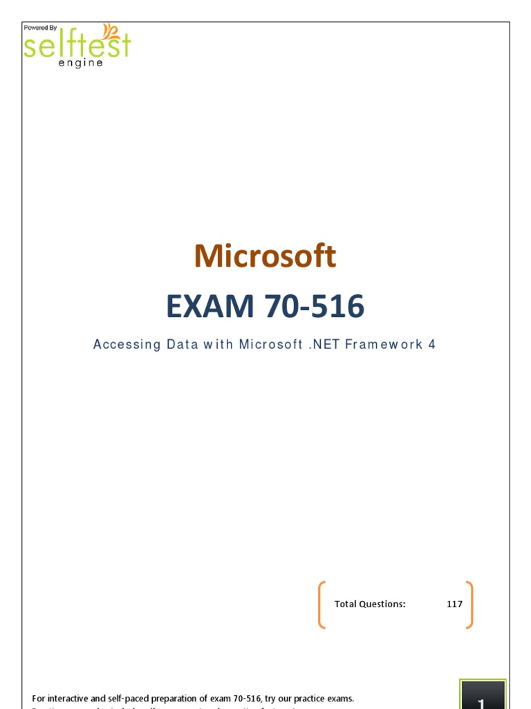70 516 | PDF | Language Integrated Query | Microsoft Sql Server