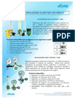 Reguladores y Flujómetros Acare Gentec para Uso Médico