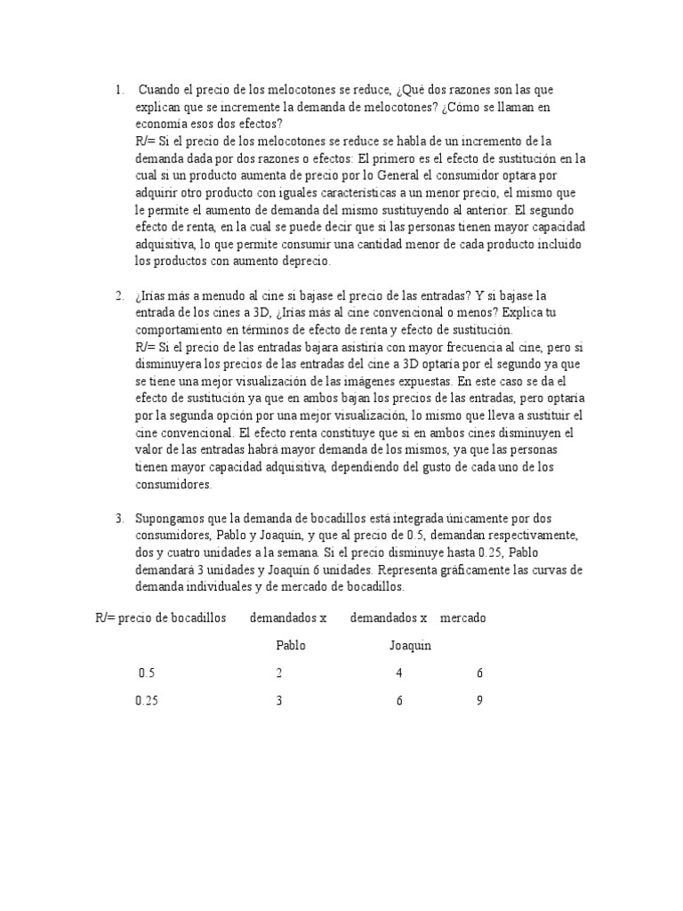 Efectos en la demanda y oferta económica | PDF | Oferta (economía ...