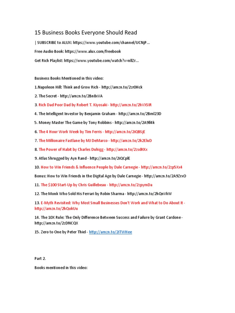 15 Business Books Everyone Should Read | PDF