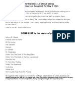 SONG LIST in The Order of Play: Bytown Ukulele Group (Bug) Really Slow Jam Songbook For May 5 2021