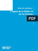 Note de Synthese - Limpact de La Covid-19 Sur Les Femmes Et Les Filles