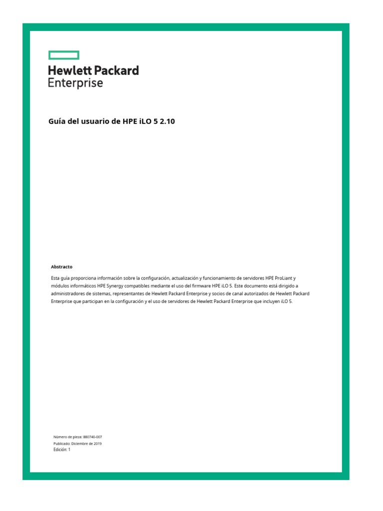 HPE ILO 5 User Guide - En.es | PDF | Servidor (Computación) | Red mundial