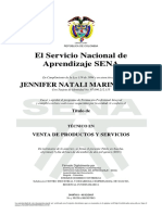 El Servicio Nacional de Aprendizaje SENA: Jennifer Natali Marin Lopez