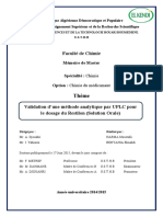 Validation D'une Méthode Analytique Par UPLC Pour