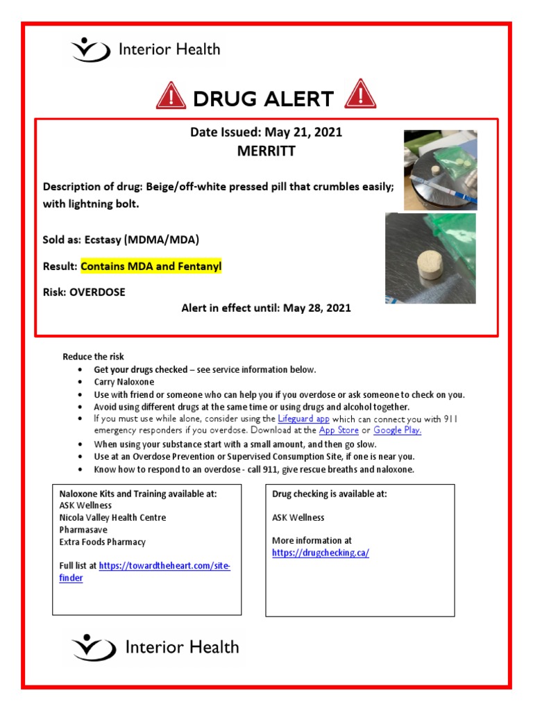 Drug Alert Poster Merritt MDMA FENT 21may2021 | PDF