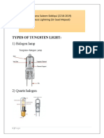 BISMA SALEEM SIDDIQUI 2218-2019 (Basic Lightning) Types of Tungten Lights and Its History