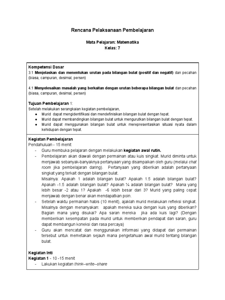 Contoh RPP | PDF