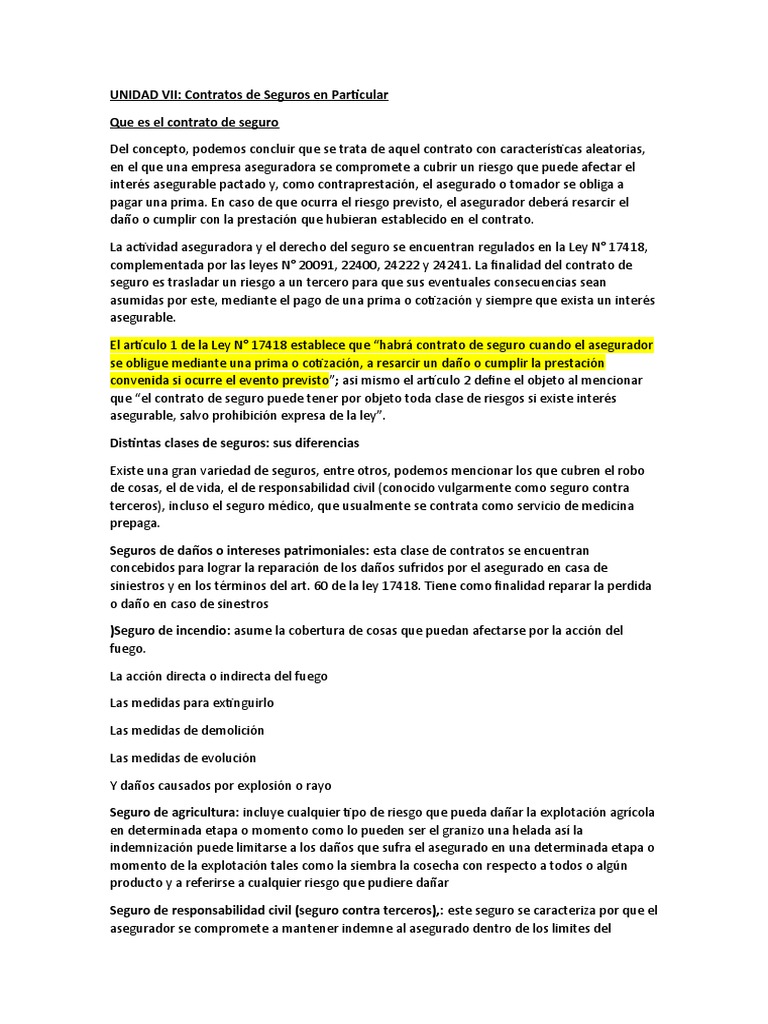 Unidad Vii | PDF | Póliza de seguros | Reaseguro